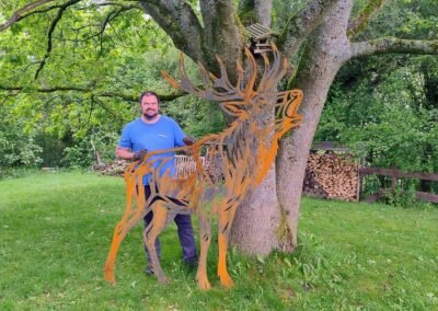 Découpe Corten cerf pour jardin